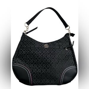 Tommy Hilfiger Nova Black Signature Hobo Shoulder Bag, NWOT